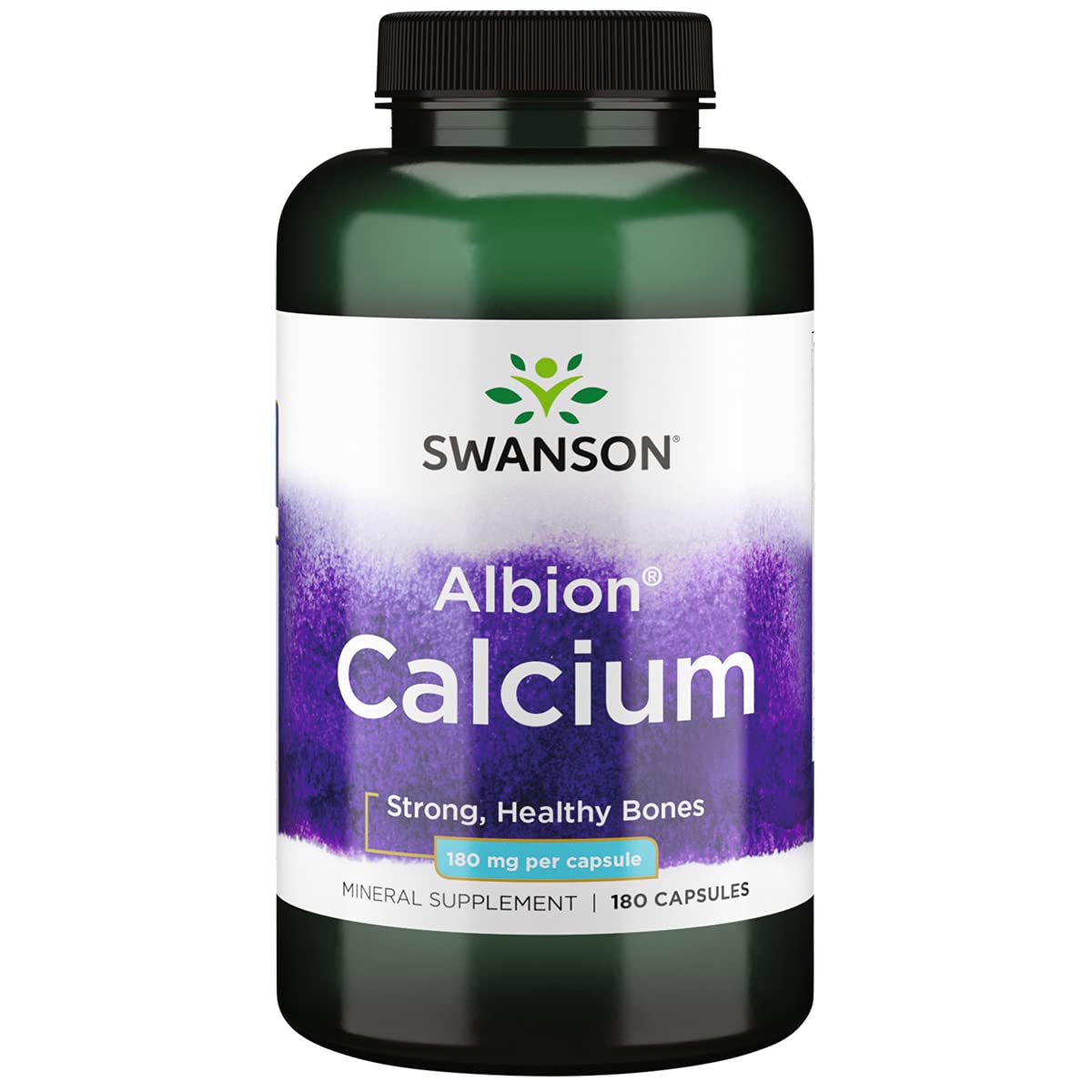Swanson Albion Chelated Calcium Glycinate 180 mg 180 Caps - Sense42 Beauty and Health