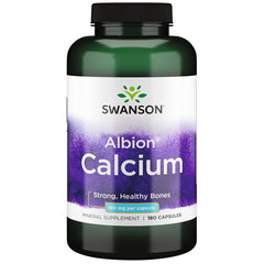 Swanson Albion Chelated Calcium Glycinate 180 mg 180 Caps - Sense42 Beauty and Health
