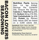Flavor God Seasoning, 156 g, Bacon Lovers - Sense42 Beauty and Health