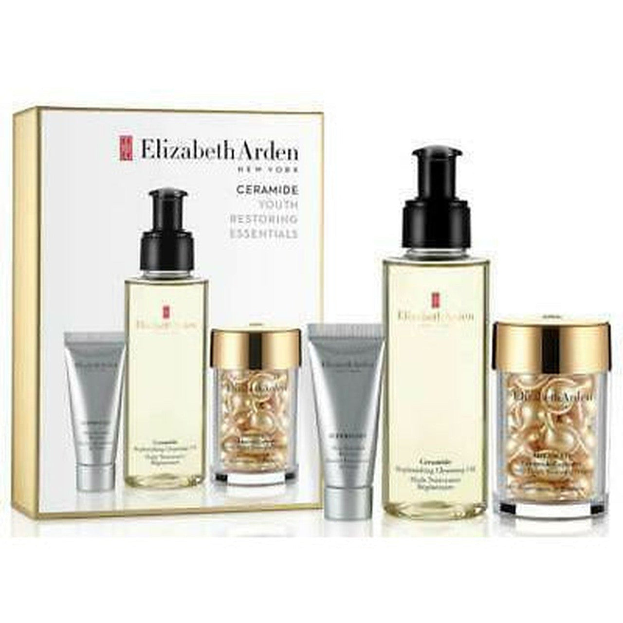 Elizabeth Arden Ceramide Youth Restoring Essentials Gift Set 100ml Cleansing Oil + 5ml Renewal Booster + 30 Serum Capsules