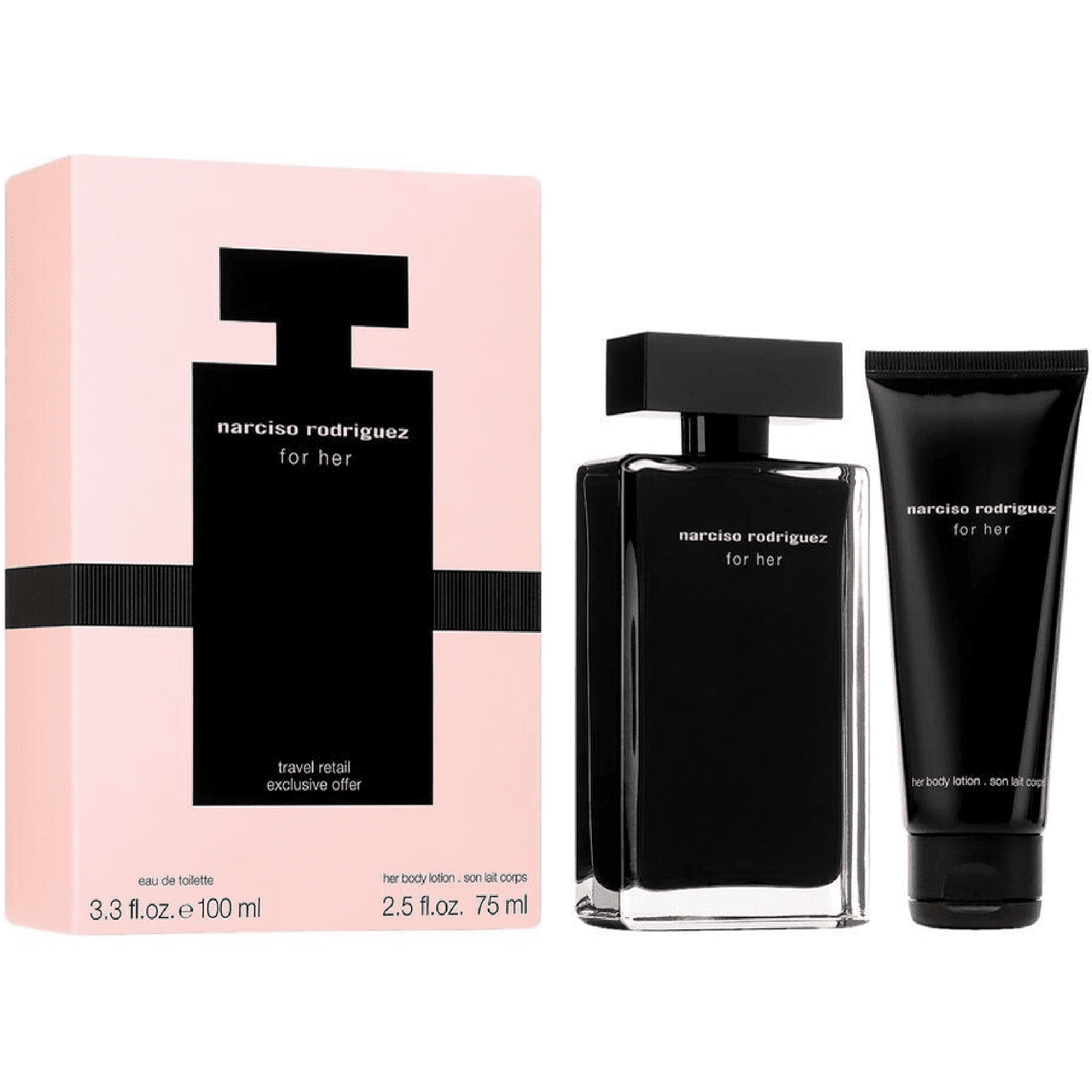 Narciso Rodriguez For Her Gift Set 100ml EDT + 75ml Body Lotion