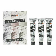 Fudge Professional Headpaint Gel Toners Trio Kit 60ml GT03 Neutral Nude Toner + 60ml GT12 Pale Platinum Toner + 60ml GT26 Petal Rose Toner