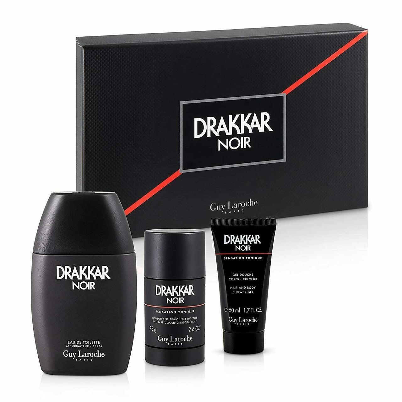 Guy Laroche Drakkar Noir Gift Set 50ml EDT + 50ml Shower Gel + 75g Deodorant Stick