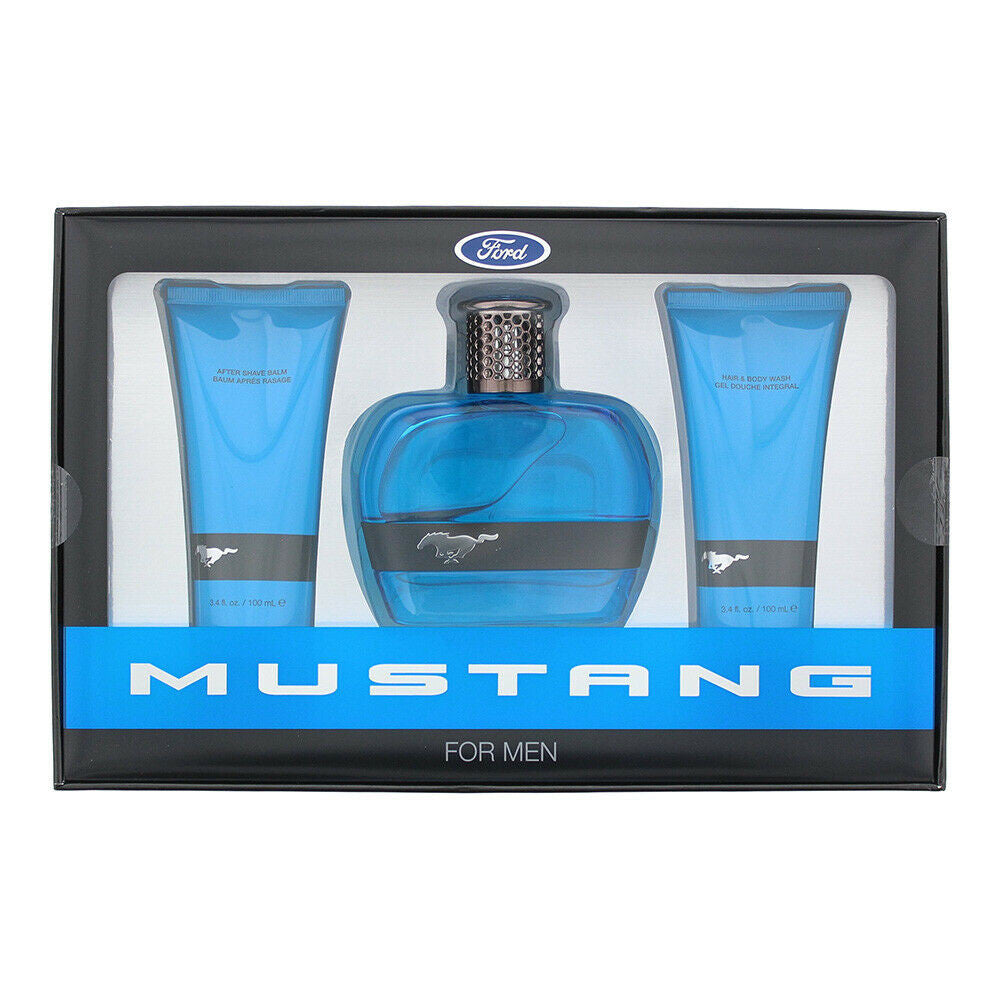 Mustang Blue Gift Set 100ml EDT + 100ml Aftershave Balm + 100ml Hair & Body Wash