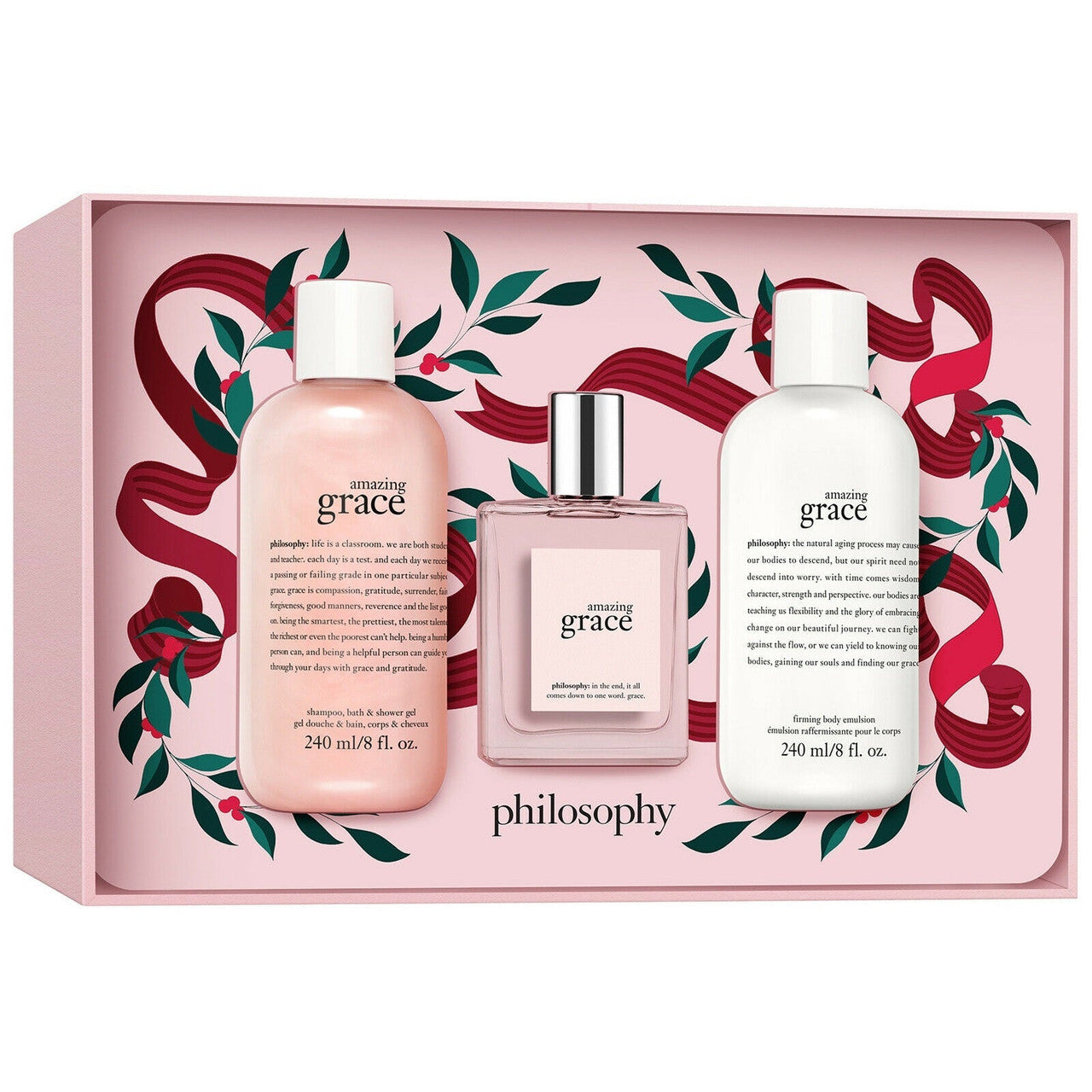 Philosophy Amazing Grace Gift Set 60ml EDT + 180ml Shower Gel + 180ml Body Lotion