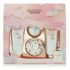 Style & Grace Bubble Boutique Gift of Glow Set 100ml Body Wash + 100ml Body Lotion + 80g Bath Fizzer + Shower Flower