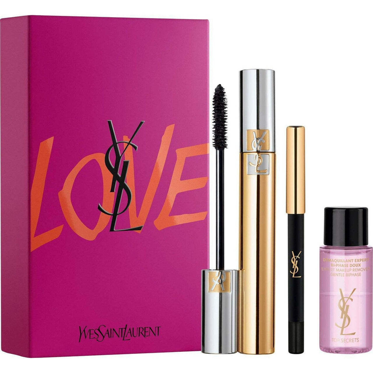 Yves Saint Laurent Luxurious Mascara Must Have Gift Set 7.5ml Volume Effet Faux Cils Mascara - 01 + 0.8g Dessin du Regard Waterproof Eye Pencil - 01 + 8ml Top Secrets Expert Makeup Remover