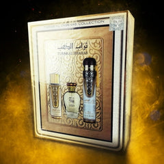 Ard Al Zaafaran Turab Al Dhahab Gift Set 100ml EDP + 250ml Body Mist + 300ml Air Freshener