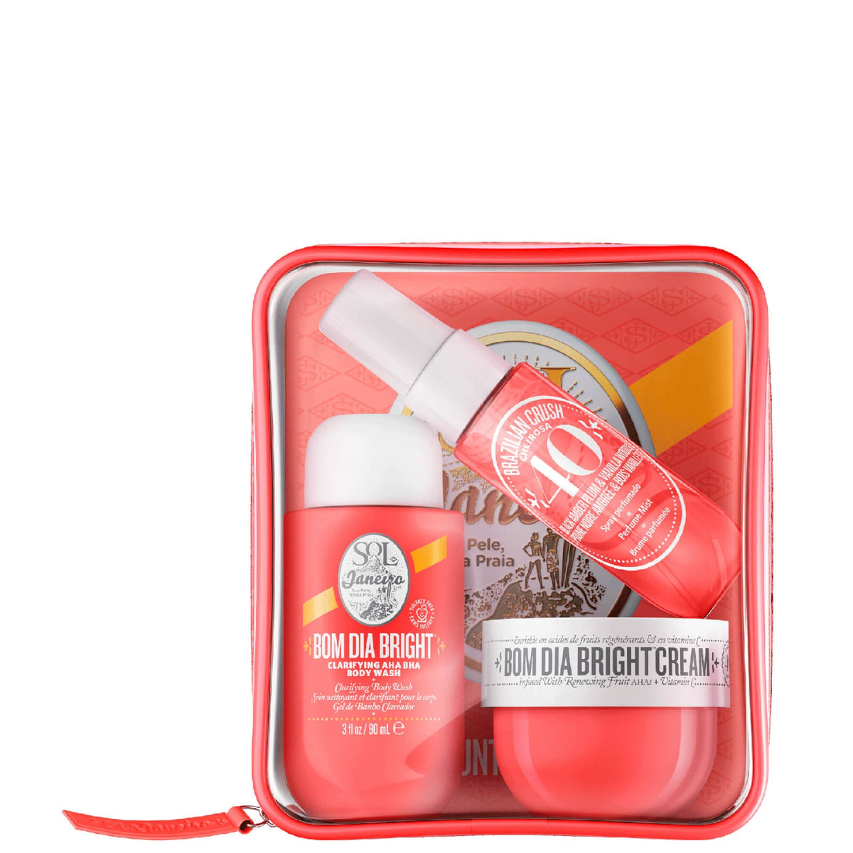Sol De Janeiro Bom Dia Jet Set - Bom Dia Clarifying Body Wash 90ml + Bom Dia Bright Cream 50ml + Brazilian Crush Cheirosa 40 - 30ml Perfume Mist