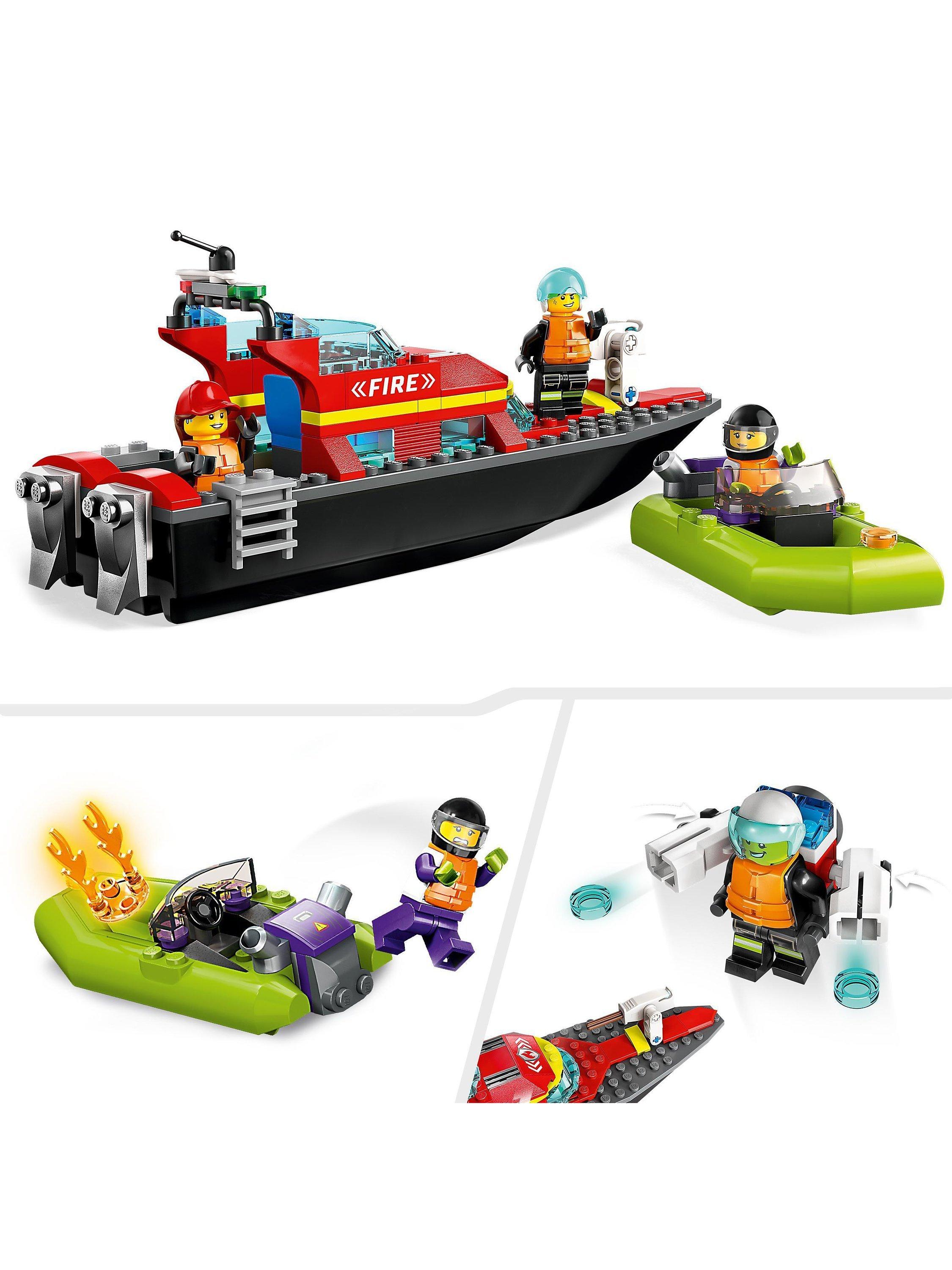 LEGO City Fire Rescue Boat Toy, Floats on Water Set 60373