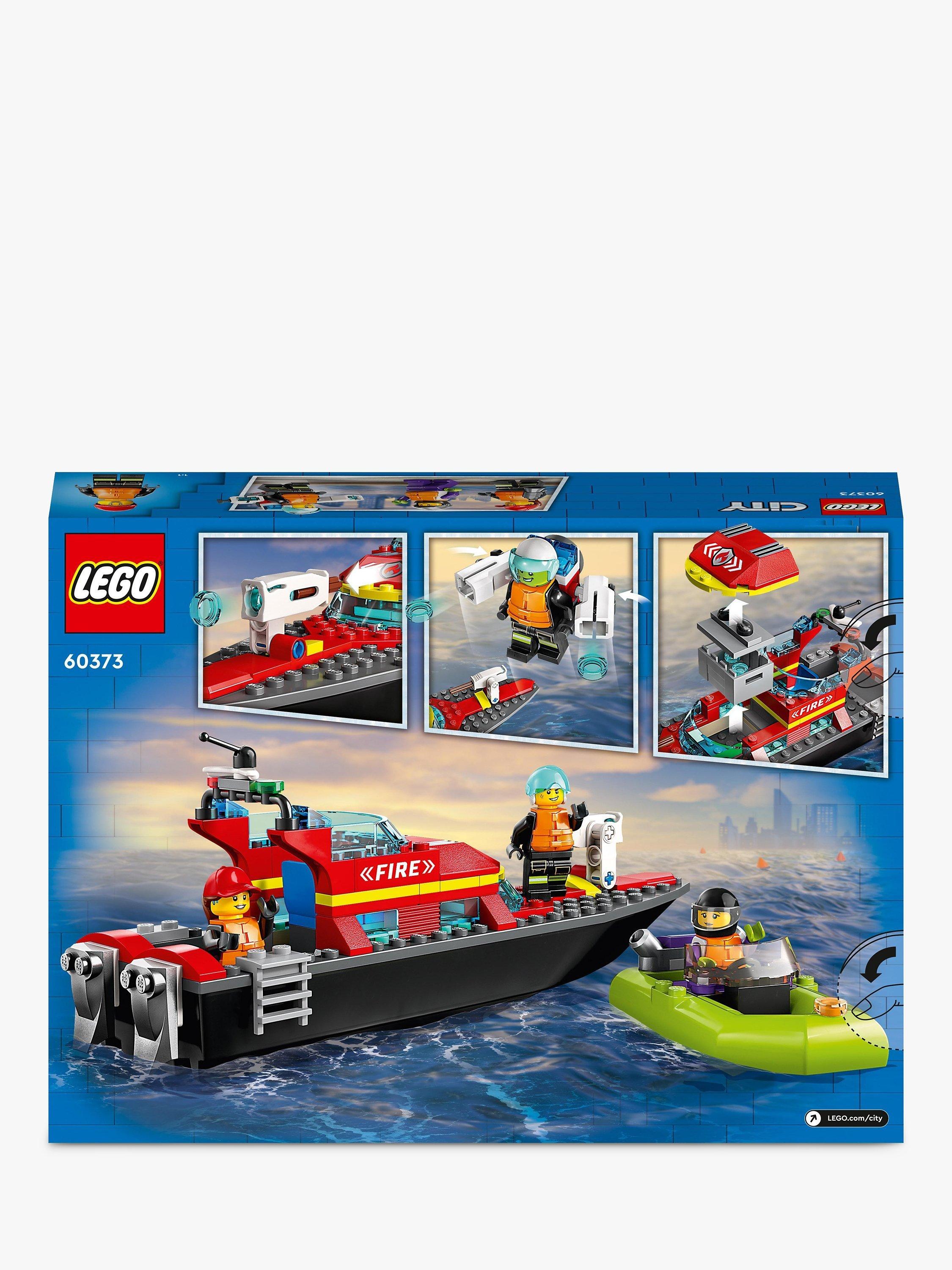 LEGO City Fire Rescue Boat Toy, Floats on Water Set 60373