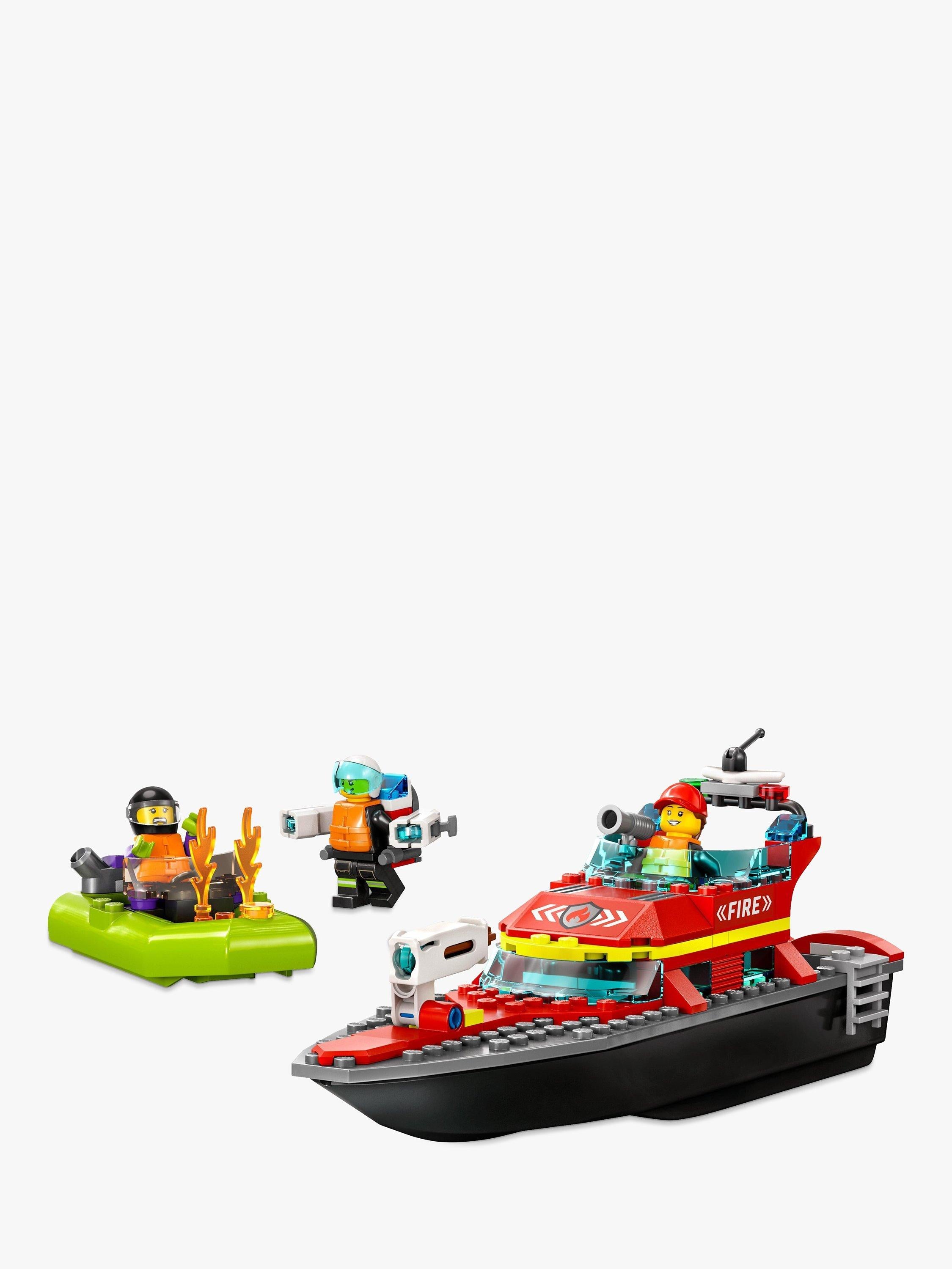 LEGO City Fire Rescue Boat Toy, Floats on Water Set 60373