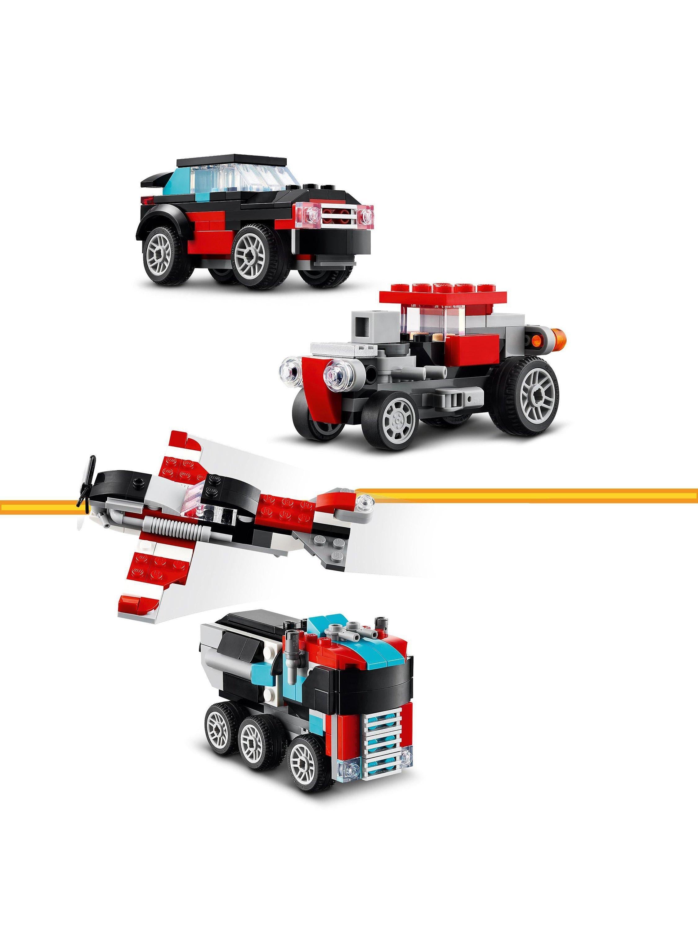 LEGO Creator 3in1 Flatbed Truck with Helicopter Toy 31146