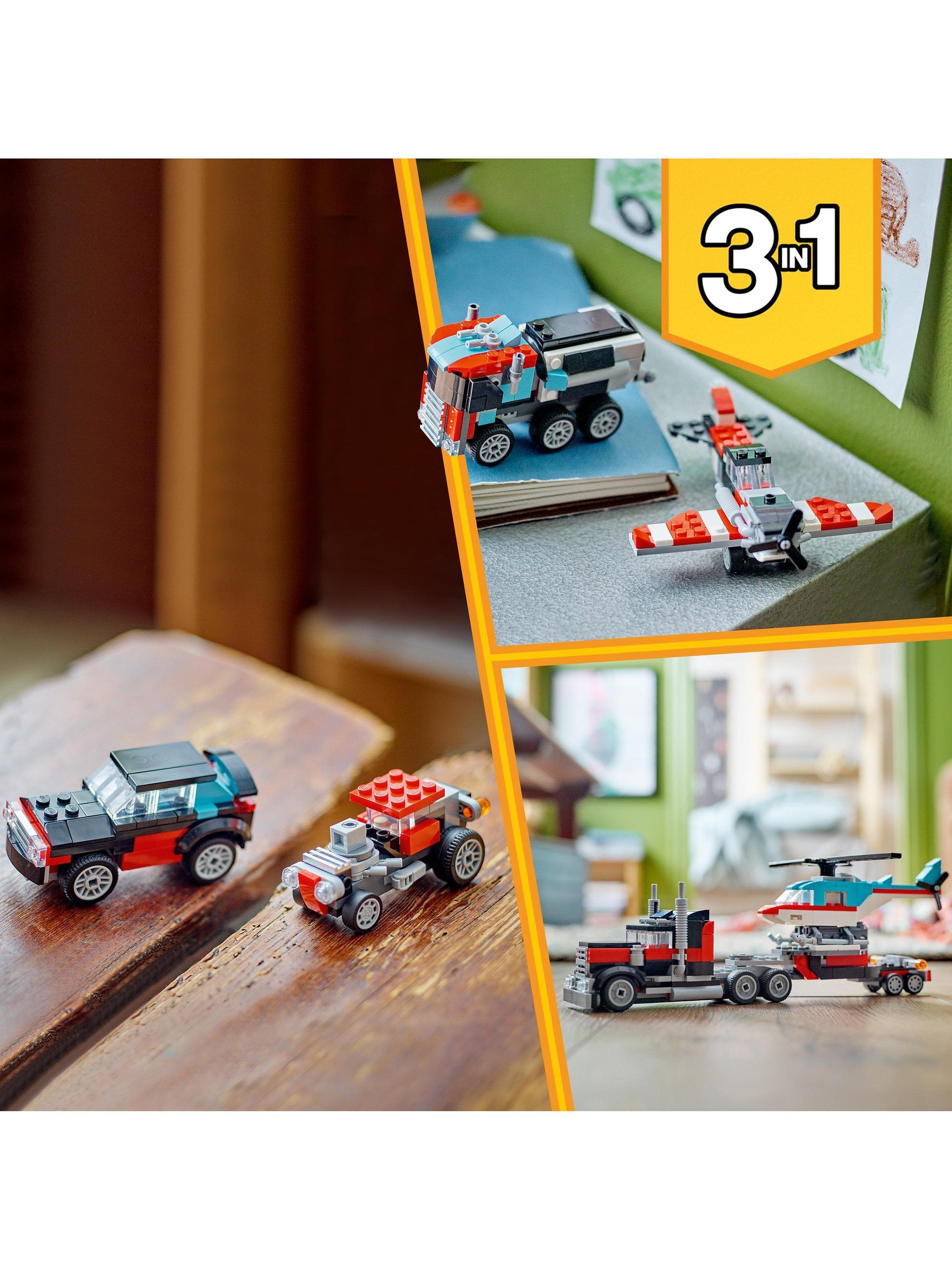 LEGO Creator 3in1 Flatbed Truck with Helicopter Toy 31146