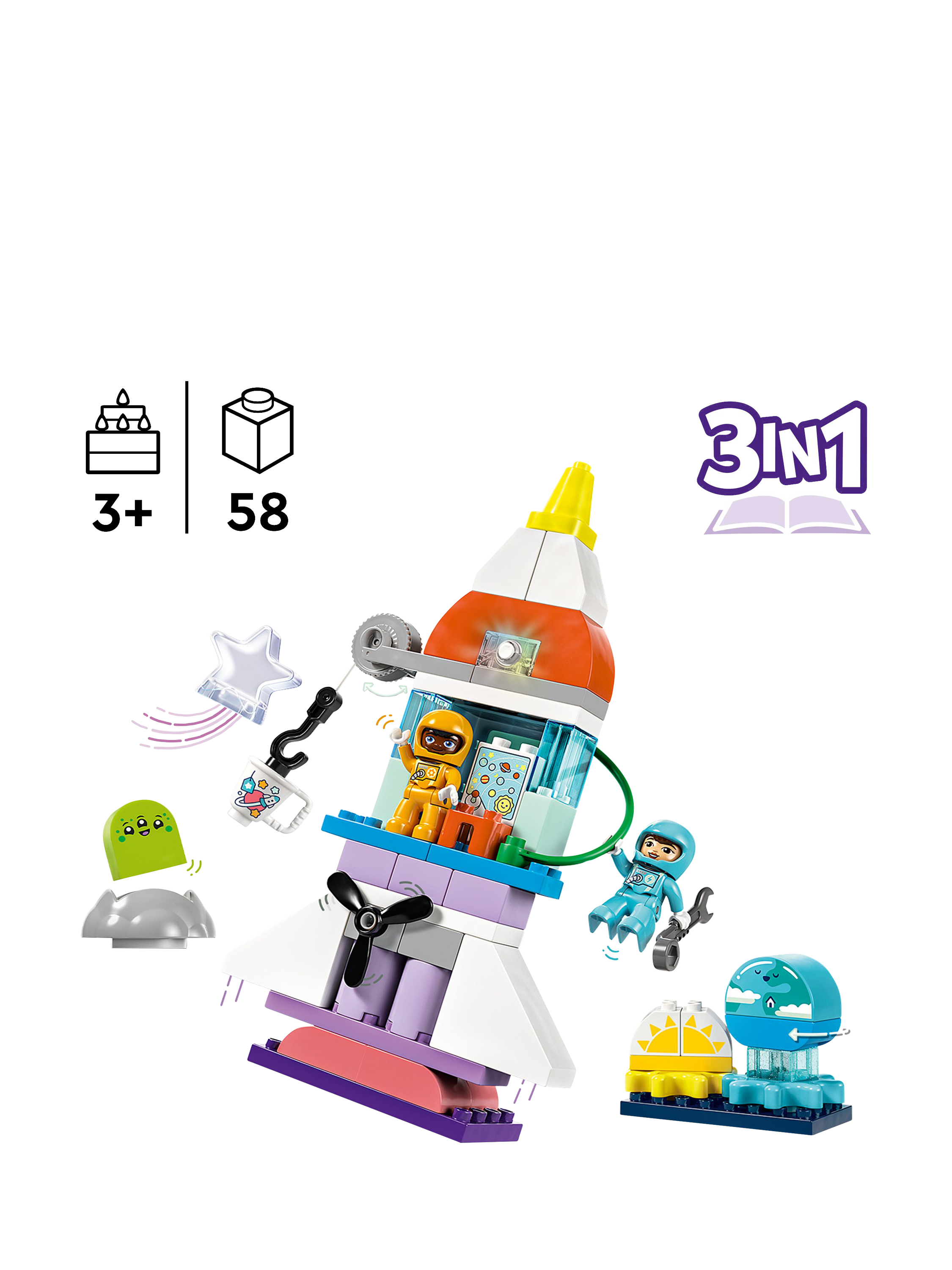 LEGO DUPLO 3in1 Space Shuttle Adventure Rocket Toy 10422