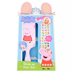 Peppa Pig Hair Gift Set 3 Pieces (This hair set contains: 1x Swivel Mirror Hairbrush 1x Peppa Pig Ear Hair Clips 1x Alphabet Stickers)