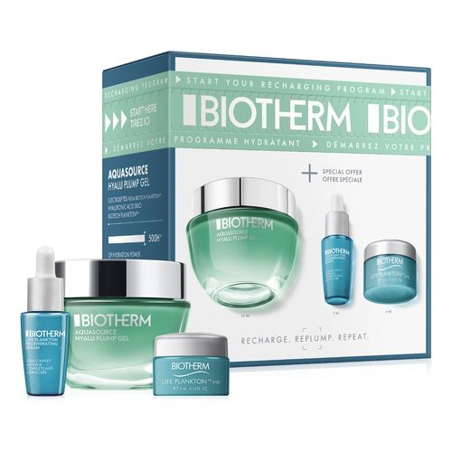 Biotherm Aquasource Gift Set 50ml Aquasource Hyalu Plump Gel + 7ml Life Plankton Regenerating Serum + 5ml Life Plankton Eye