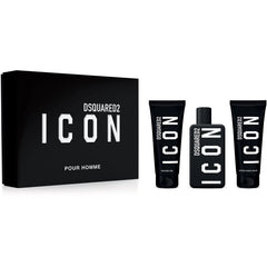 DSquaredÂ² Icon Pour Homme Gift Set 100ml EDP + 100ml Shower Gel + 100ml Aftershave Balm