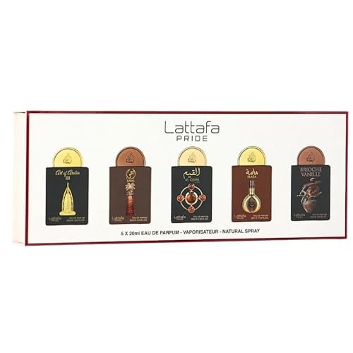 Lattafa Pride Gift Set Collection No.4 - 5 x 20ml (This set contains: Art of Arabia III Ajwaa Al Qiam Gold Masa Brioche Vanille)