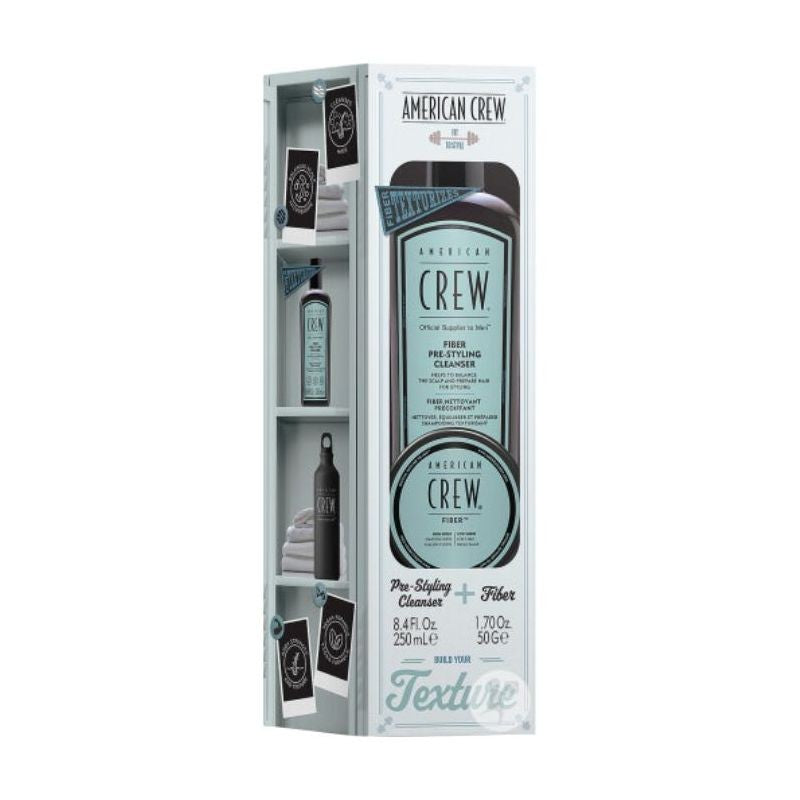 American Crew Fiber Duo Gift Set 250ml Pre-Styling Cleanser + 50g Fiber