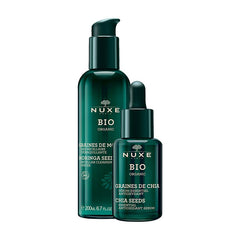 Nuxe Bio Organic Gift Set 30ml Chia Seeds Essential Antioxidant Serum + 200ml Moringa Seeds Micellar Cleansing Water
