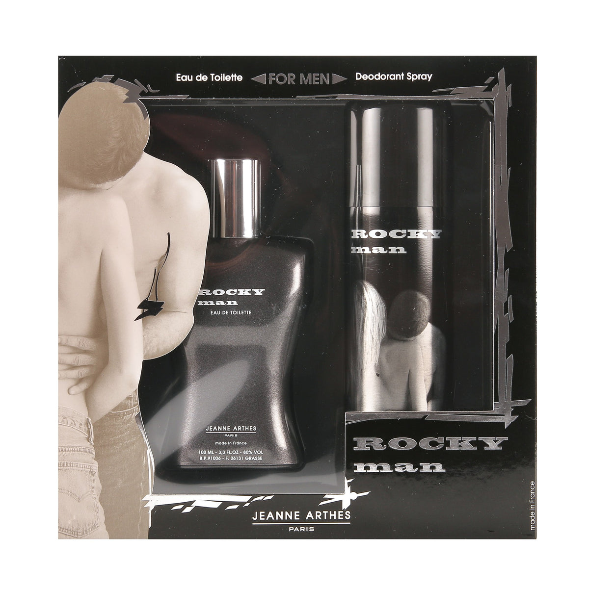 Jeanne Arthes Rocky Man Gift Set 100ml EDT + 200ml Deodorant Spray