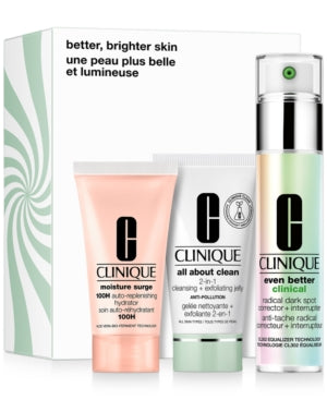 Clinique Even Better Gift Set 30ml Perfecting Serum + 30ml Moisturizing Gel Cream + 30ml Exfoliating Jelly