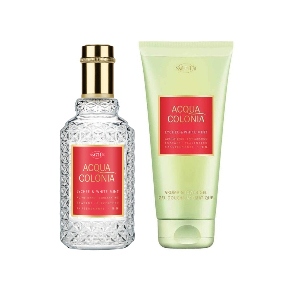 Mäurer & Wirtz 4711 Acqua Colonia Lychee & White Mint Gift Set 50ml EDC + 75ml Shower Gel