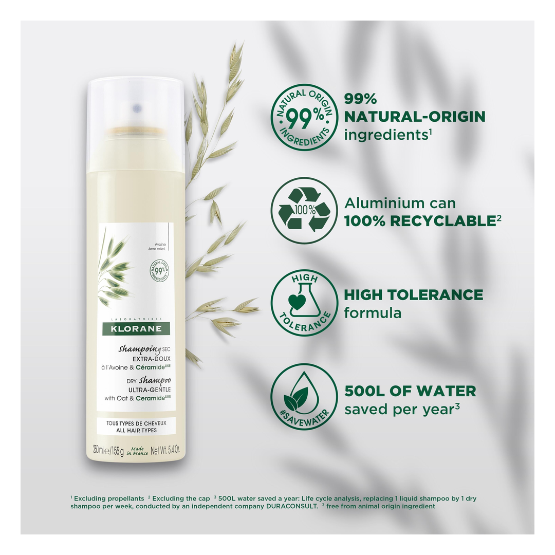 Klorane Dry Shampoo With Oat & CeramideLike Spray  250ml - Sense42 Beauty and Health
