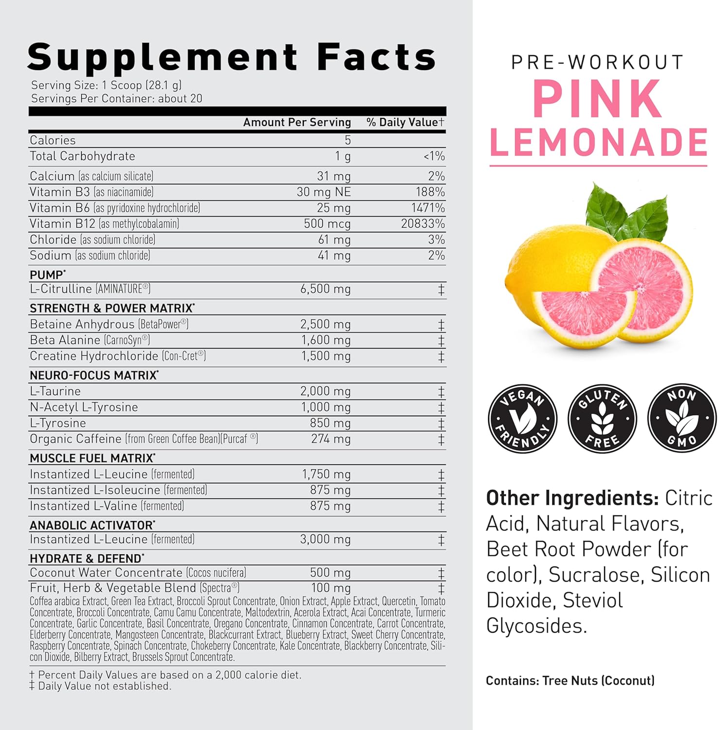 Kaged Muscle Pre-Kaged, Pink Lemonade - 560g - Sense42 Beauty and Health
