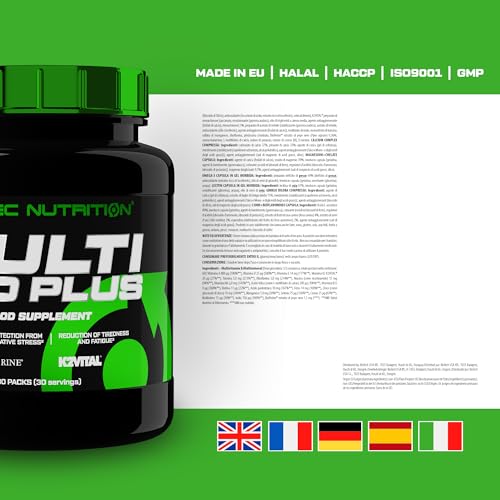 Scitec Nutrition Multi Pro Plus - 29-in-1 Multivitamin Food Supplement with Omega-3, Calcium, and Ginseng - 30 Day Supply in Convenient Sachets - Sense42 Beauty and Health
