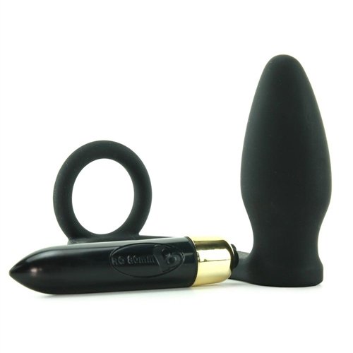 Rocks Off 7 Speed RO-Zen Cock Ring And Anal Plug Black