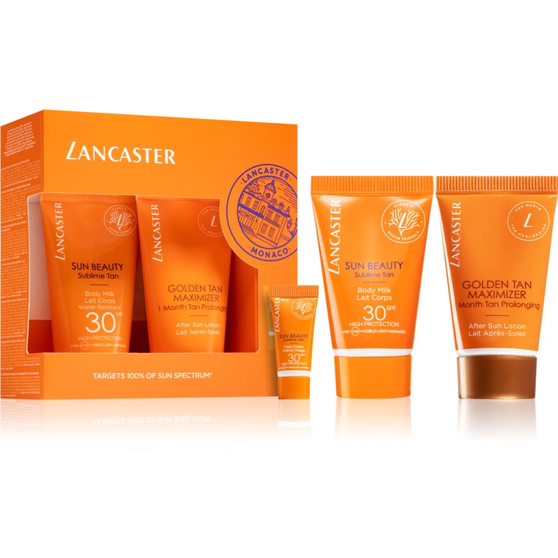 Lancaster Sun Beauty Gift Set 50ml Sun Beauty Body Milk SPF30 + 50ml After Sun Golden Maximiser + 3ml Sun Beauty Face Cream SPF30