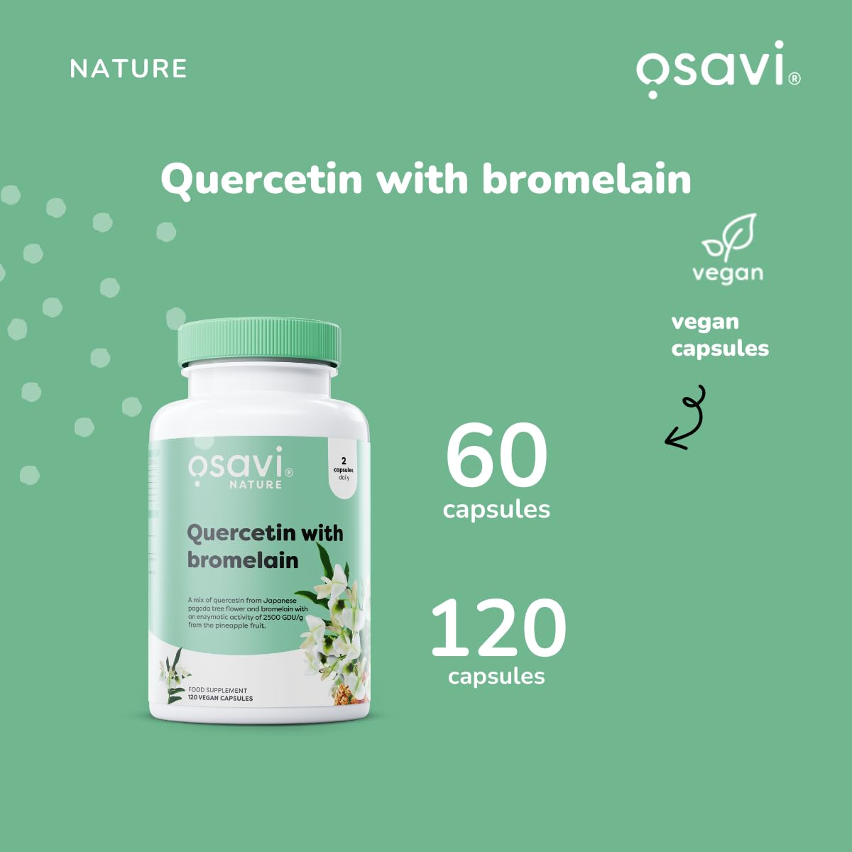 Osavi Quercetin with Bromelain – 60 Vegan Capsules