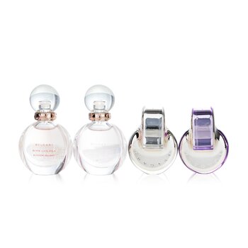 Bvlgari Miniatures Gift Set 5ml Rose Goldea Blossom Delight EDP + 5ml Rose Goldea Blossom Delight EDT + 5ml Omnia Crystalline EDT + 5ml Omnia Amethyste EDT