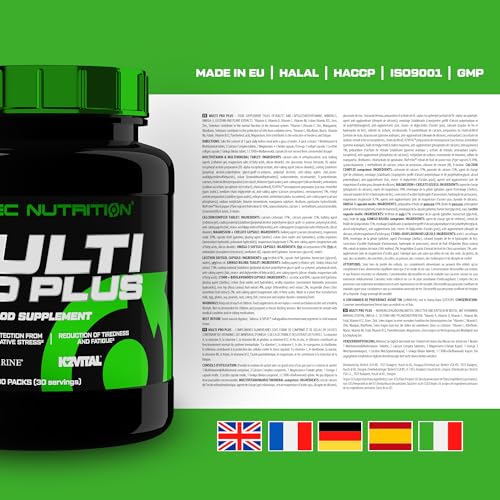 Scitec Nutrition Multi Pro Plus - 29-in-1 Multivitamin Food Supplement with Omega-3, Calcium, and Ginseng - 30 Day Supply in Convenient Sachets - Sense42 Beauty and Health