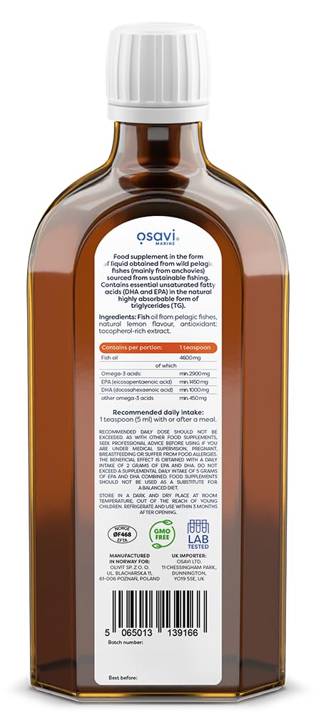 Osavi Super Omega 2900mg Omega 3 (Lemon) - 250 ml.