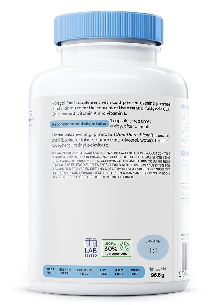 Osavi Primrose Oil with Vitamin A & E 1800mg - 120 softgels