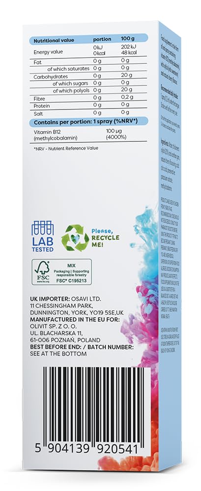 Osavi Methyl-B12 Oral Spray 100mcg (Cherry) - 25 ml.