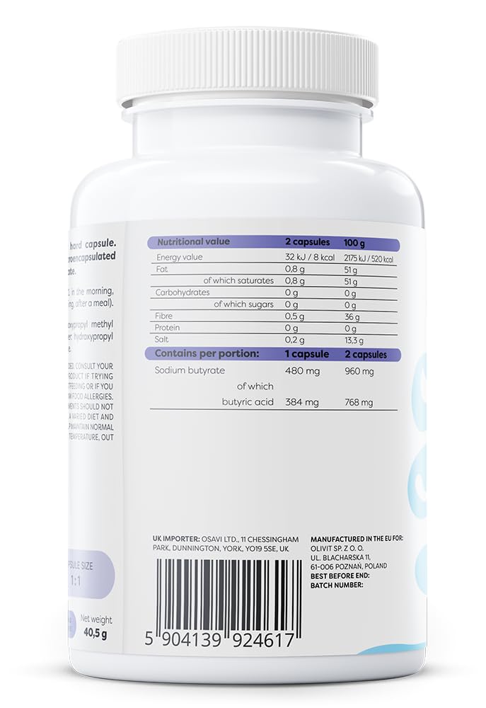 Osavi Sodium Butyrate SR, 960mg - 60 Vegan caps