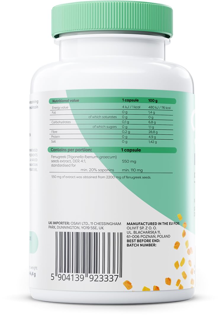 Osavi Fenugreek, 550mg - 60 vcaps