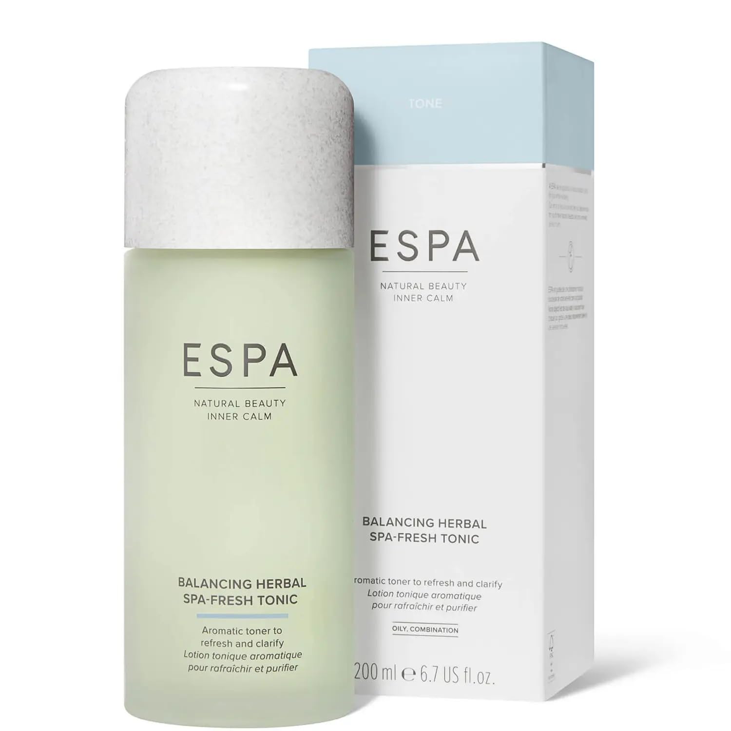 ESPA | Balancing Herbal Spa Fresh Tonic | 200ml | Helps Tone & Revitalise for Clear Looking Complexion | Essential Oils and Flower Waters | Peppermint, Witch Hazel and Elderflower | for Oily Skin