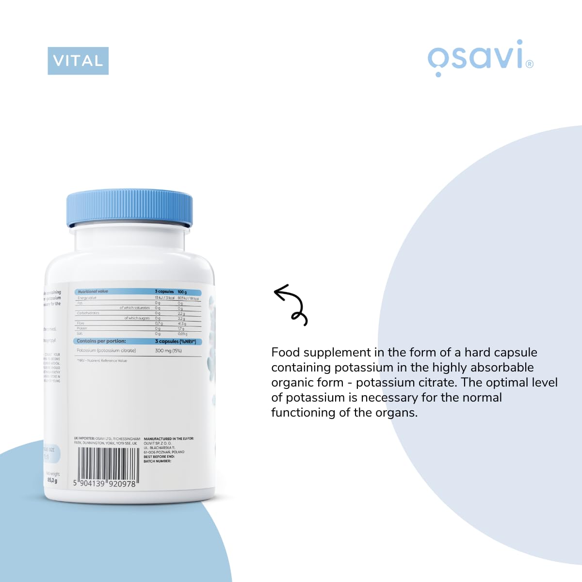 Osavi Potassium 300mg - 90 vegan caps