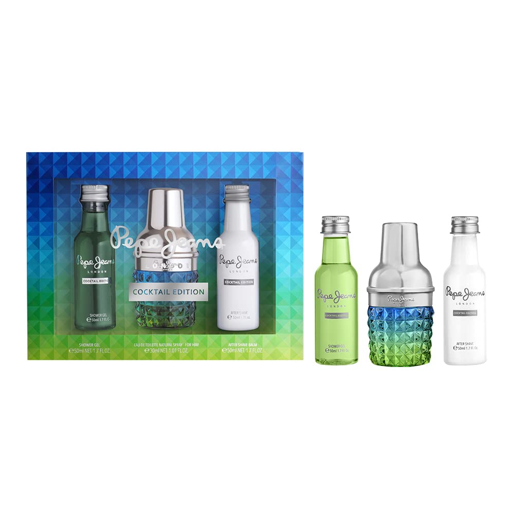 Pepe Jeans For Him Cocktail Gift Set 30ml EDT + 50ml Shower Gel + 50ml Aftershave Balm - Sense42 Beauty and Health