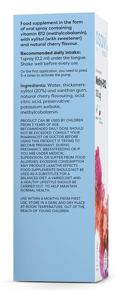 Osavi Methyl-B12 Oral Spray 100mcg (Cherry) - 25 ml.
