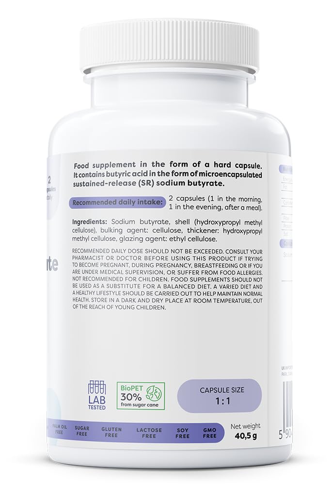 Osavi Sodium Butyrate SR, 960mg - 60 Vegan caps