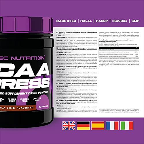Scitec Nutrition BCAA Xpress, Sugar, Gluten & Lactose-Free, 5g Pure BCAA, Muscle Recovery & Growth, 2:1:1 Amino Acid Ratio, Flavoured & Easy Mixing, 280 g, Cola-Lime - Sense42 Beauty and Health