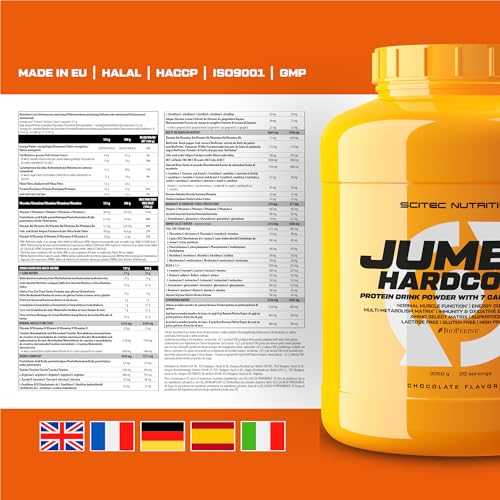 Scitec Nutrition Jumbo Hardcore, High Protein Weight Gainer with Amino Select Matrix, Superfoods, Creatine and with 7 carbohydrates, Gluten-Free and Lactose-Free, 3060 g, Chocolate - Sense42 Beauty and Health