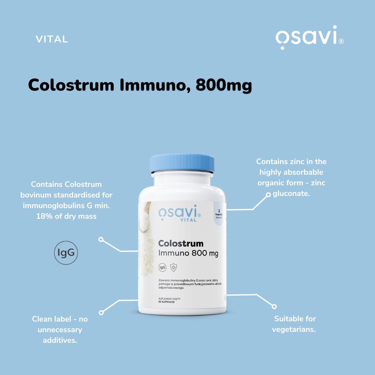 Osavi Colostrum Immuno 800mg - 120 caps