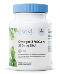 Osavi Omega-3 Vegan 250mg DHA - 60 vegan softgels